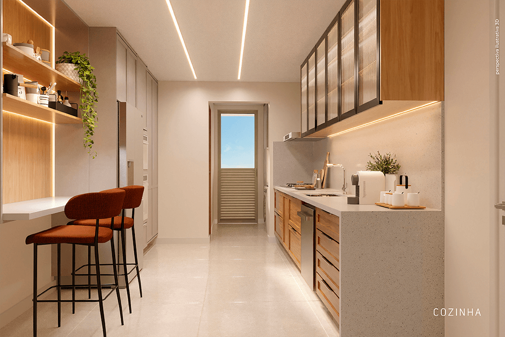 Cozinha do San Martin Residencial com design moderno e acabamento sofisticado
